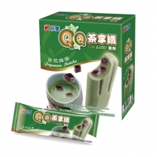 XIAOMEI QQ Tea Latte Ice Cream Bar-Japanese Matcha  Ice Pop 4pc